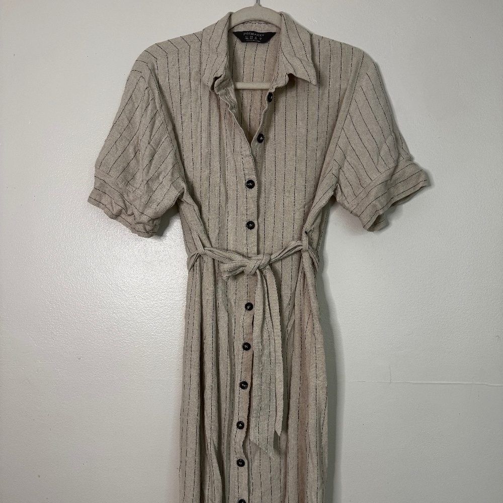Primark Pinstripe Button Shirt  Dress